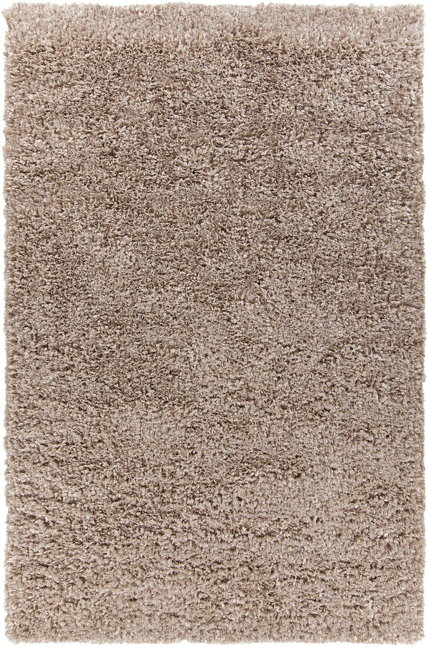Chandra Rugs Bolero 100% Polyester Hand-Woven Contemporary Shag Rug Taupe 9' x 13'