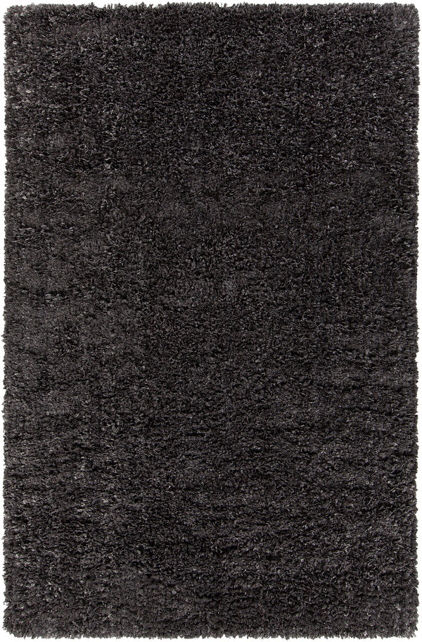 Chandra Rugs Bolero 100% Polyester Hand-Woven Contemporary Shag Rug Charcoal 9' x 13'