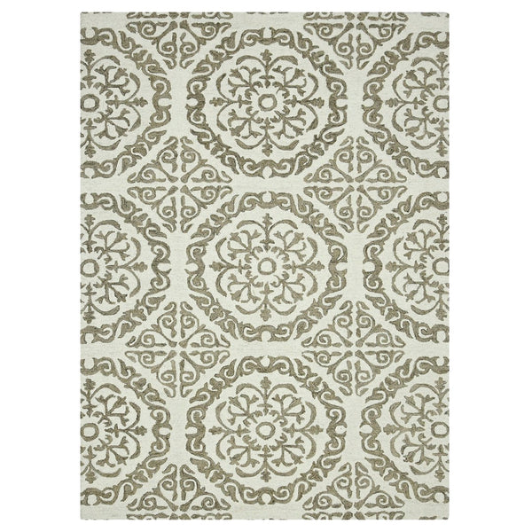 AMER Rugs Boston BOS-22 Hand-Tufted Geometric Transitional Area Rug Ivory 7'6" x 9'6"