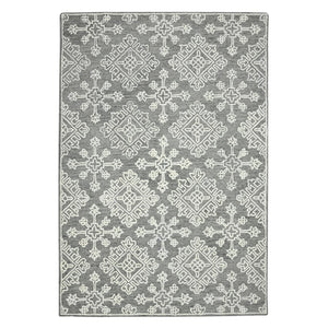 AMER Rugs Boston BOS-33 Hand-Tufted Geometric Transitional Area Rug Light Gray 7'6" x 9'6"