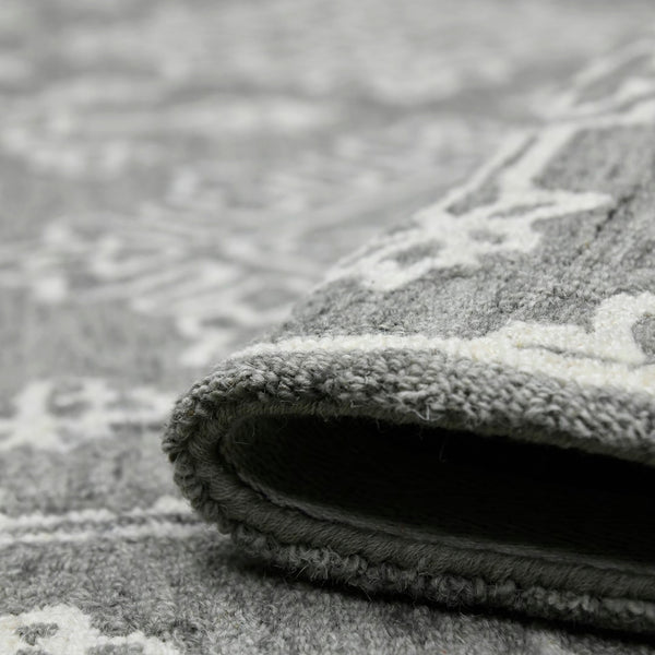 AMER Rugs Boston BOS-33 Hand-Tufted Geometric Transitional Area Rug Light Gray 7'6" x 9'6"