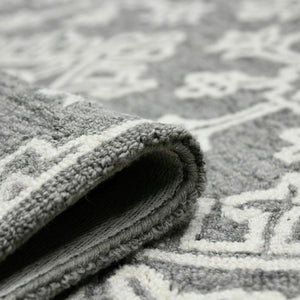 AMER Rugs Boston BOS-33 Hand-Tufted Geometric Transitional Area Rug Light Gray 7'6" x 9'6"