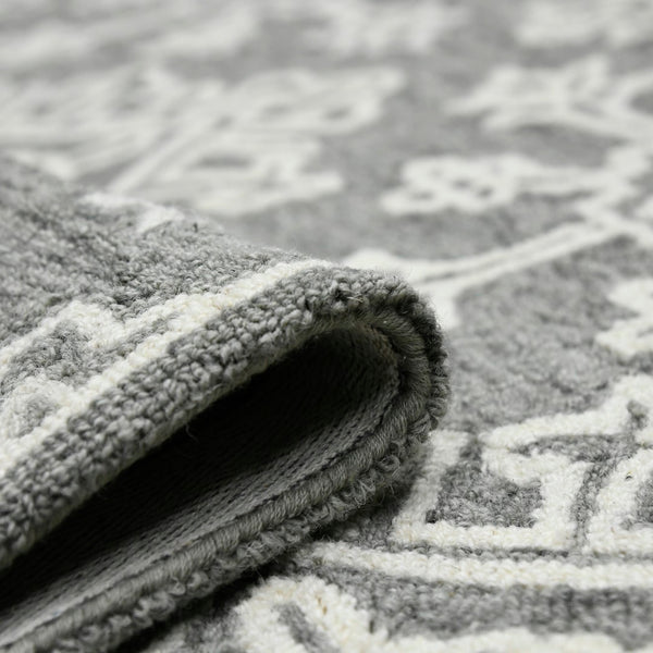 AMER Rugs Boston BOS-33 Hand-Tufted Geometric Transitional Area Rug Light Gray 7'6" x 9'6"