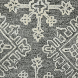 AMER Rugs Boston BOS-33 Hand-Tufted Geometric Transitional Area Rug Light Gray 7'6" x 9'6"