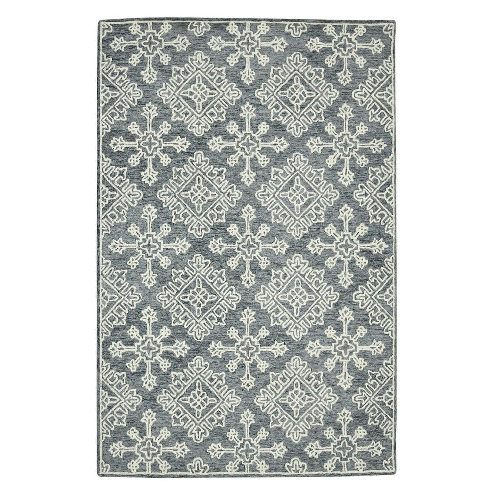 AMER Rugs Boston BOS-34 Hand-Tufted Geometric Transitional Area Rug Dark Gray 7'6" x 9'6"