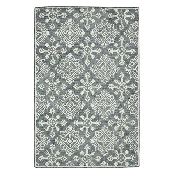 AMER Rugs Boston BOS-34 Hand-Tufted Geometric Transitional Area Rug Dark Gray 7'6" x 9'6"