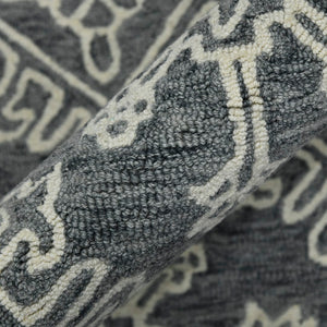 AMER Rugs Boston BOS-34 Hand-Tufted Geometric Transitional Area Rug Dark Gray 7'6" x 9'6"