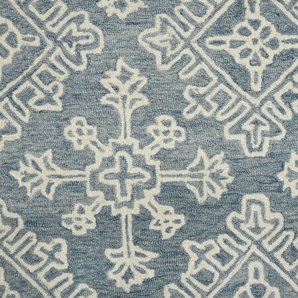 AMER Rugs Boston BOS-35 Hand-Tufted Geometric Transitional Area Rug Blue 7'6" x 9'6"
