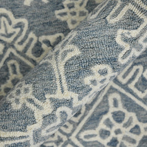 AMER Rugs Boston BOS-35 Hand-Tufted Geometric Transitional Area Rug Blue 7'6" x 9'6"