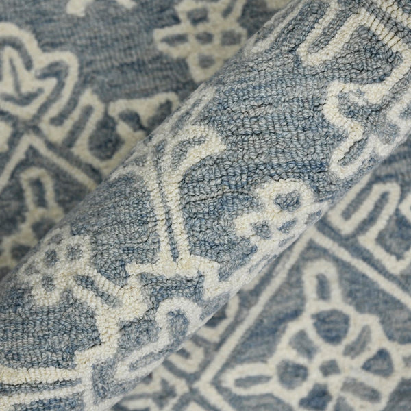 AMER Rugs Boston BOS-35 Hand-Tufted Geometric Transitional Area Rug Blue 7'6" x 9'6"