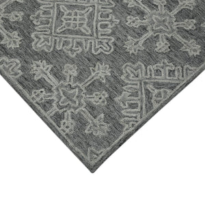 AMER Rugs Boston BOS-36 Hand-Tufted Geometric Transitional Area Rug Graphite 7'6" x 9'6"