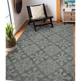 AMER Rugs Boston BOS-36 Hand-Tufted Geometric Transitional Area Rug Graphite 7'6" x 9'6"