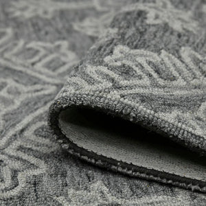 AMER Rugs Boston BOS-36 Hand-Tufted Geometric Transitional Area Rug Graphite 7'6" x 9'6"