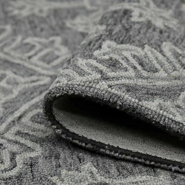 AMER Rugs Boston BOS-36 Hand-Tufted Geometric Transitional Area Rug Graphite 7'6" x 9'6"