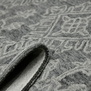 AMER Rugs Boston BOS-36 Hand-Tufted Geometric Transitional Area Rug Graphite 7'6" x 9'6"