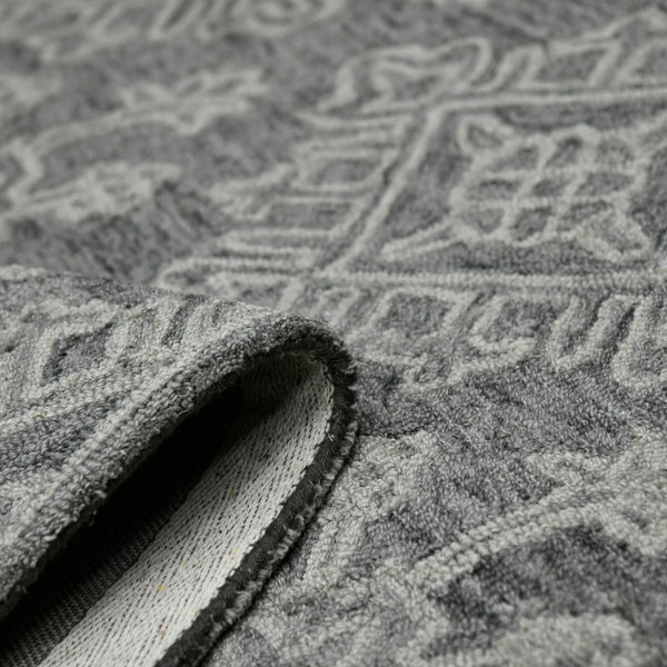 AMER Rugs Boston BOS-36 Hand-Tufted Geometric Transitional Area Rug Graphite 7'6" x 9'6"