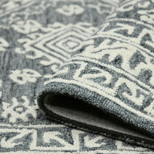 AMER Rugs Boston BOS-61 Hand-Tufted Geometric Transitional Area Rug Gray 7'6" x 9'6"