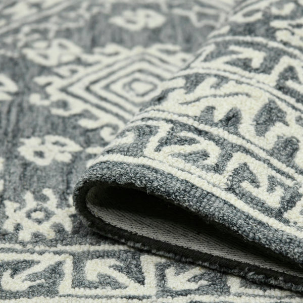 AMER Rugs Boston BOS-61 Hand-Tufted Geometric Transitional Area Rug Gray 7'6" x 9'6"