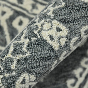 AMER Rugs Boston BOS-61 Hand-Tufted Geometric Transitional Area Rug Gray 7'6" x 9'6"