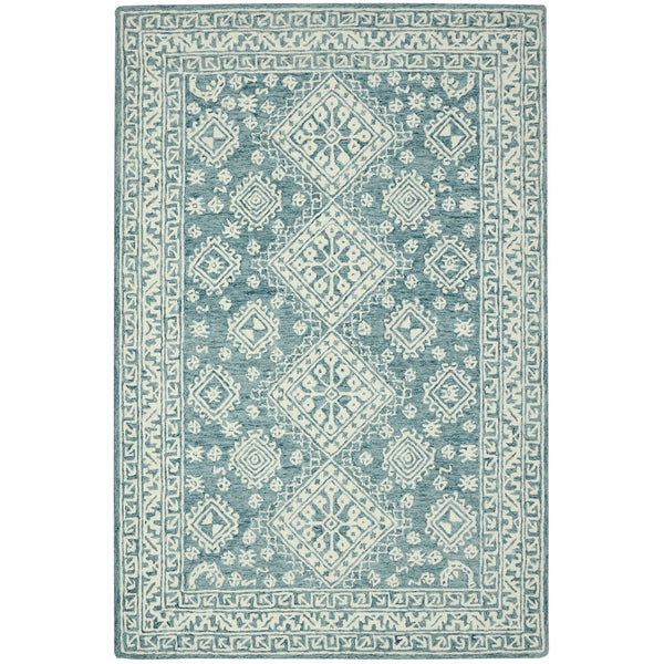 AMER Rugs Boston BOS-64 Hand-Tufted Geometric Transitional Area Rug Blue 7'6" x 9'6"