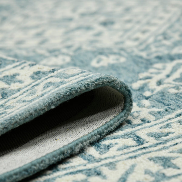 AMER Rugs Boston BOS-64 Hand-Tufted Geometric Transitional Area Rug Blue 7'6" x 9'6"