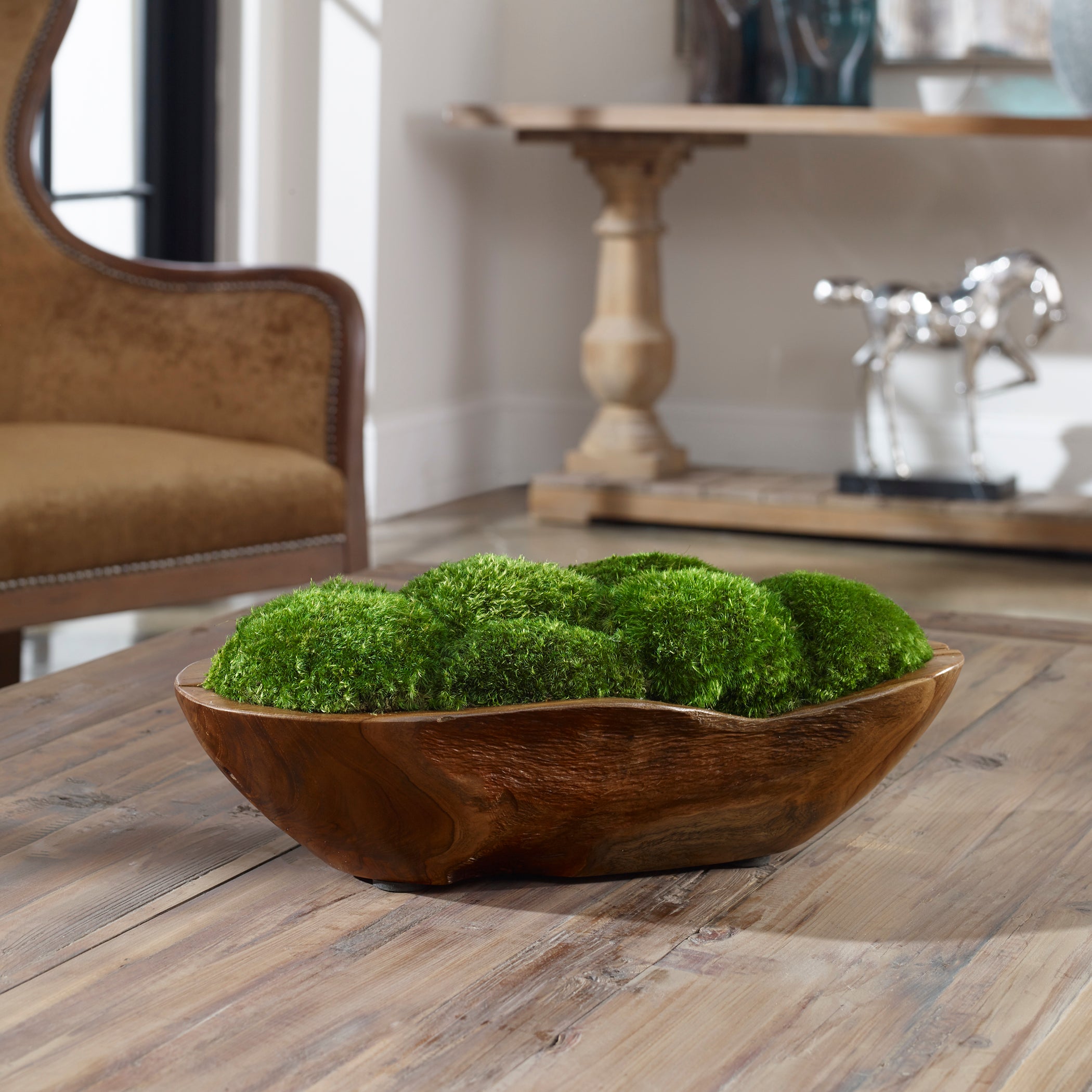 Kinsale Natural Teak Bowl Centerpiece - Thumbnail 2