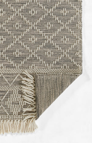 Momeni Boulder BOU-1 Hand Woven Contemporary Geometric Indoor Area Rug Charcoal 9' x 12' BOULDBOU-1CHR90C0