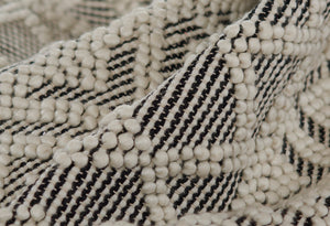 Momeni Boulder BOU-5 Hand Woven Contemporary Geometric Indoor Area Rug Black 9' x 12' BOULDBOU-5BLK90C0