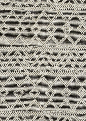 Momeni Boulder BOU-5 Hand Woven Contemporary Geometric Indoor Area Rug Black 9' x 12' BOULDBOU-5BLK90C0