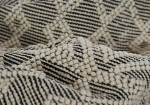 Momeni Boulder BOU-5 Hand Woven Contemporary Geometric Indoor Area Rug Black 9' x 12' BOULDBOU-5BLK90C0