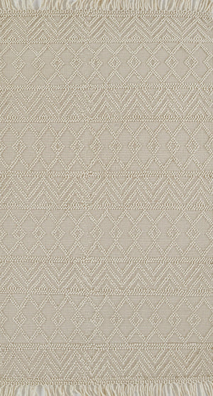 Momeni Boulder BOU-5 Hand Woven Contemporary Geometric Indoor Area Rug Ivory 9' x 12' BOULDBOU-5IVY90C0