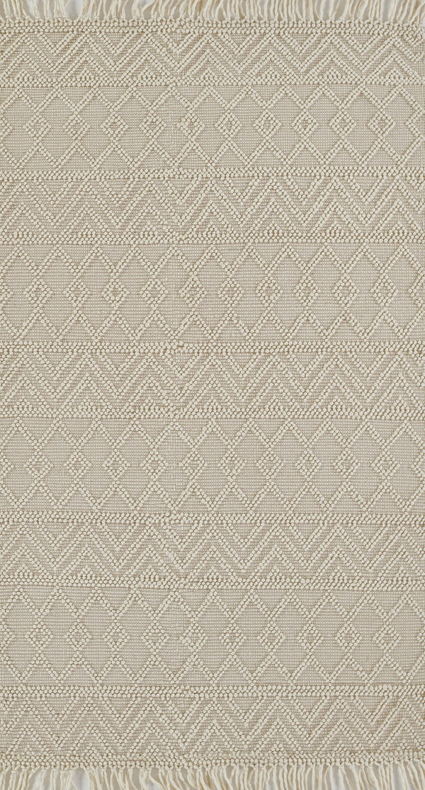 Momeni Boulder BOU-5 Hand Woven Contemporary Geometric Indoor Area Rug Ivory 9' x 12' BOULDBOU-5IVY90C0
