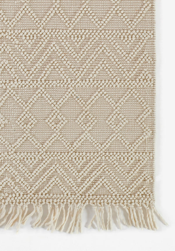 Momeni Boulder BOU-5 Hand Woven Contemporary Geometric Indoor Area Rug Ivory 9' x 12' BOULDBOU-5IVY90C0