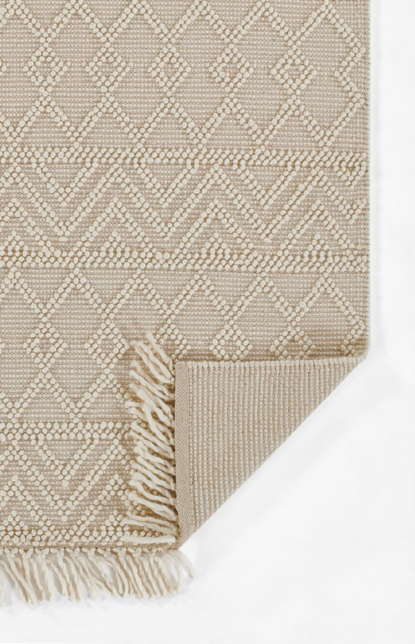 Momeni Boulder BOU-5 Hand Woven Contemporary Geometric Indoor Area Rug Ivory 9' x 12' BOULDBOU-5IVY90C0