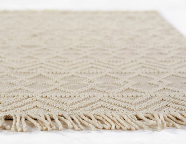 Momeni Boulder BOU-5 Hand Woven Contemporary Geometric Indoor Area Rug Ivory 9' x 12' BOULDBOU-5IVY90C0