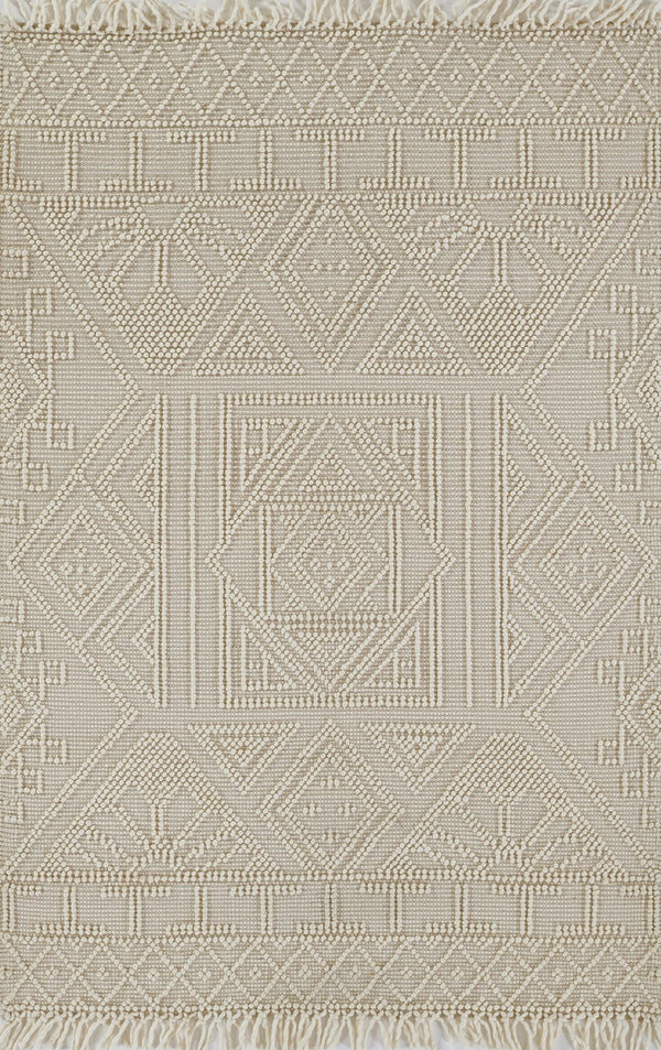 Momeni Boulder BOU-6 Hand Woven Contemporary Geometric Indoor Area Rug Ivory 9' x 12' BOULDBOU-6IVY90C0