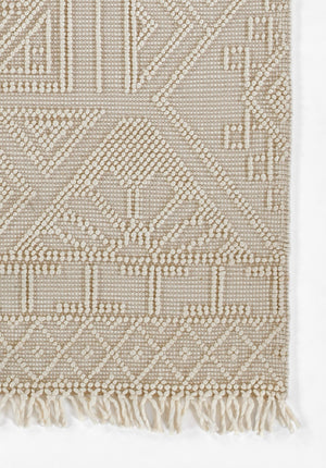 Momeni Boulder BOU-6 Hand Woven Contemporary Geometric Indoor Area Rug Ivory 9' x 12' BOULDBOU-6IVY90C0