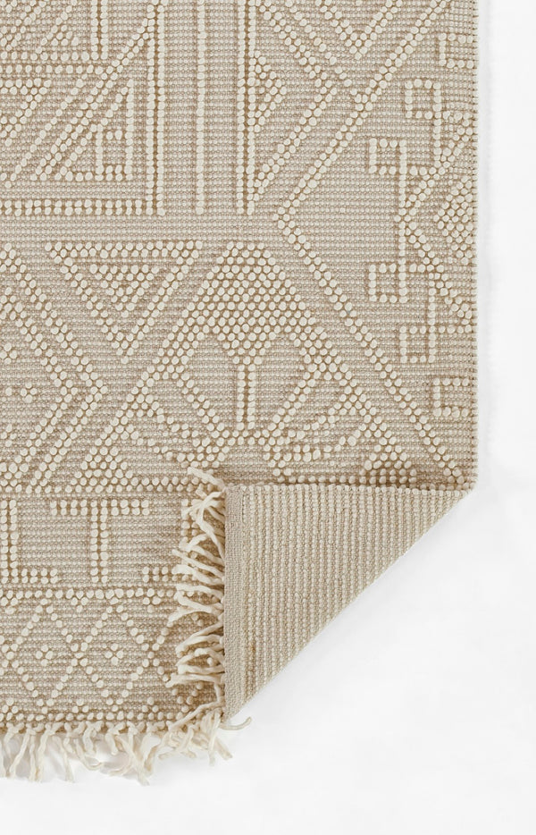 Momeni Boulder BOU-6 Hand Woven Contemporary Geometric Indoor Area Rug Ivory 9' x 12' BOULDBOU-6IVY90C0