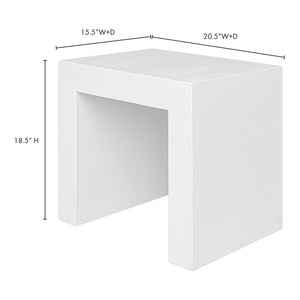 Moe's Home Lazarus Outdoor Stool White BQ-1064-18