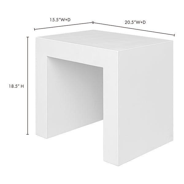 Moe's Home Lazarus Outdoor Stool White BQ-1064-18