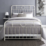 Metal Pipe Queen Bed - Antique White