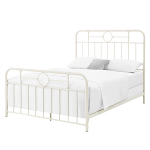 Metal Pipe Queen Bed - Antique White