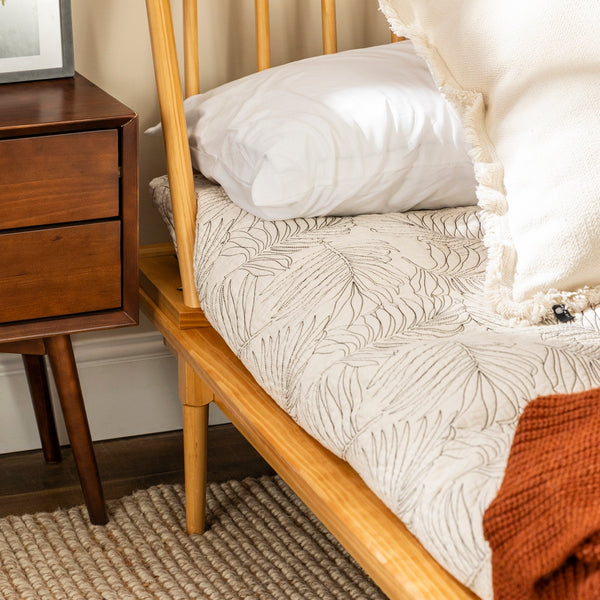 Modern Wood Queen Spindle Bed - Light Oak