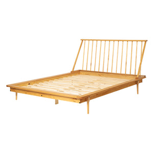 Modern Wood Queen Spindle Bed - Light Oak