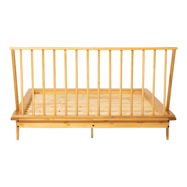 Modern Wood Queen Spindle Bed - Light Oak
