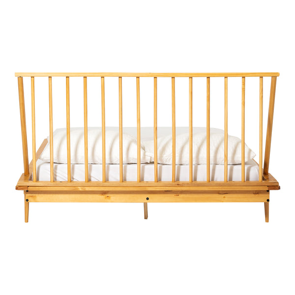 Modern Wood Queen Spindle Bed - Light Oak