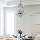 Bethel Chrome chandelier in Metal & Crystal