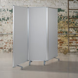 English Elm EE1366 Modern Commercial Grade Mobile Whiteboard Partition White/Gray EEV-11811