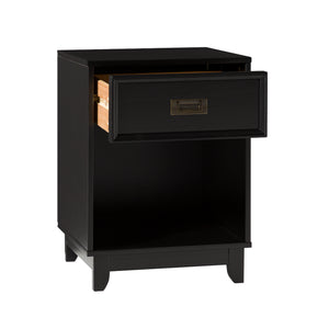 Walker Edison Lacy Transitional/ 18" Solid Wood 1-Drawer Framed Nightstand BR18LACNSBL