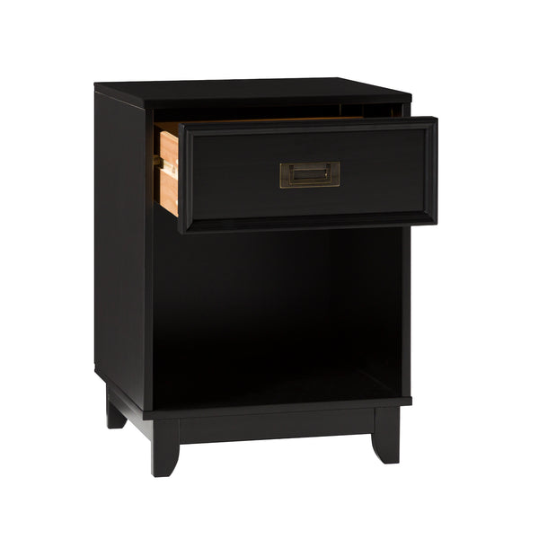 Walker Edison Lacy Transitional/ 18" Solid Wood 1-Drawer Framed Nightstand BR18LACNSBL